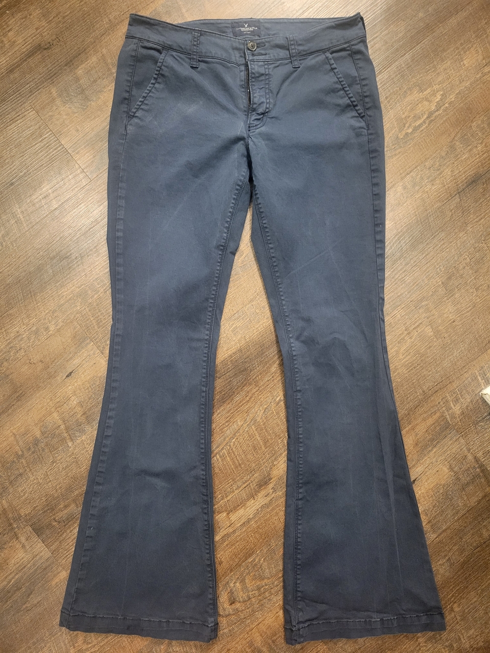 American Eagle Outfitters Artist Navy Blue Stretch Wide Leg Pants | Women’s 6R
